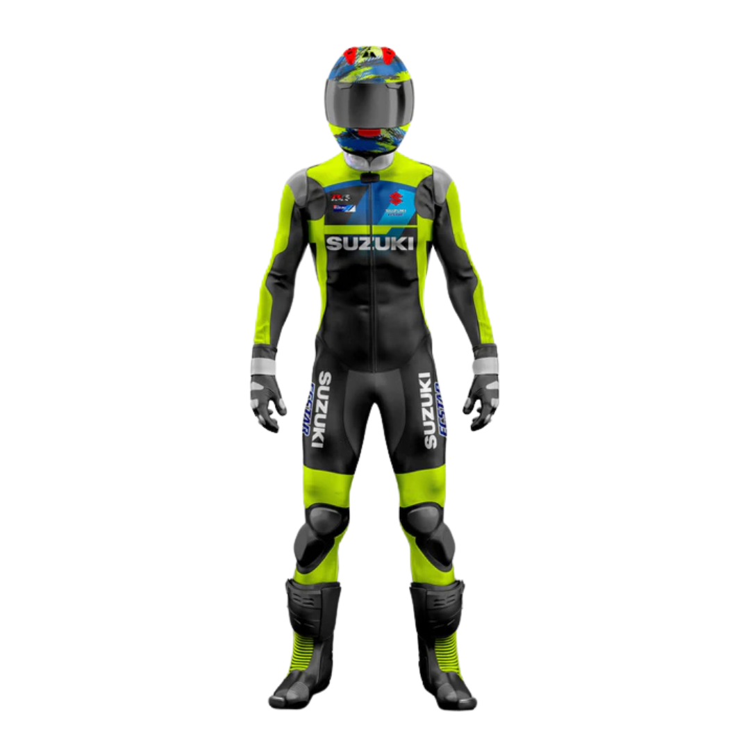 Turbo Suzuki Motorcycle Racing Gear (Black & Green)