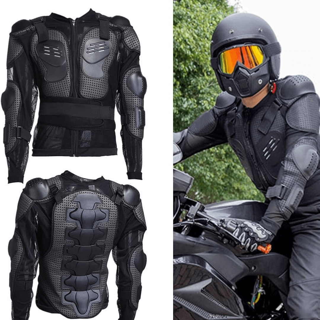 Motorcycle body armor  jacket close up view
