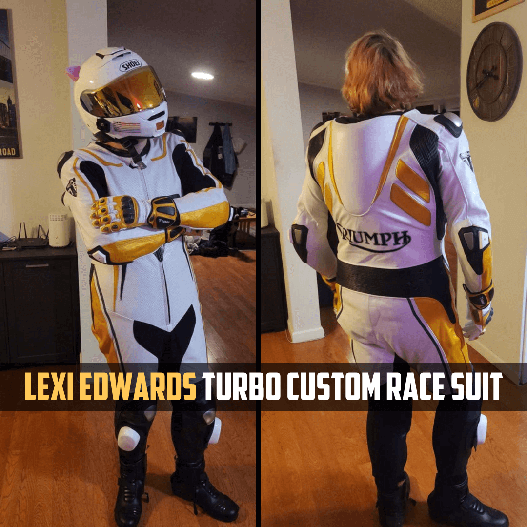 Lexi Edwards motorcycle race suit