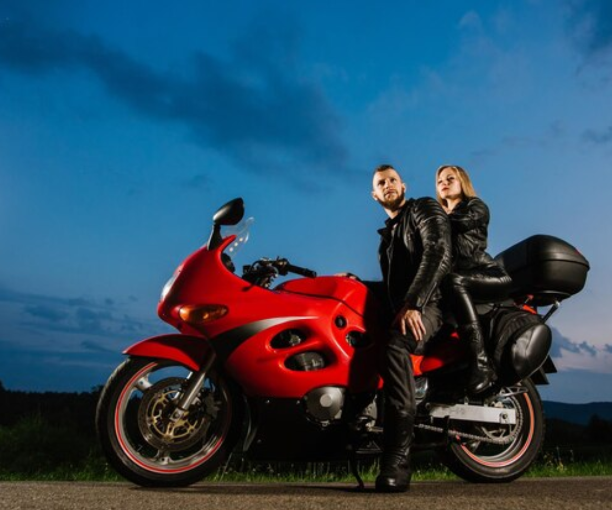 Biker leather jacket premium riding look