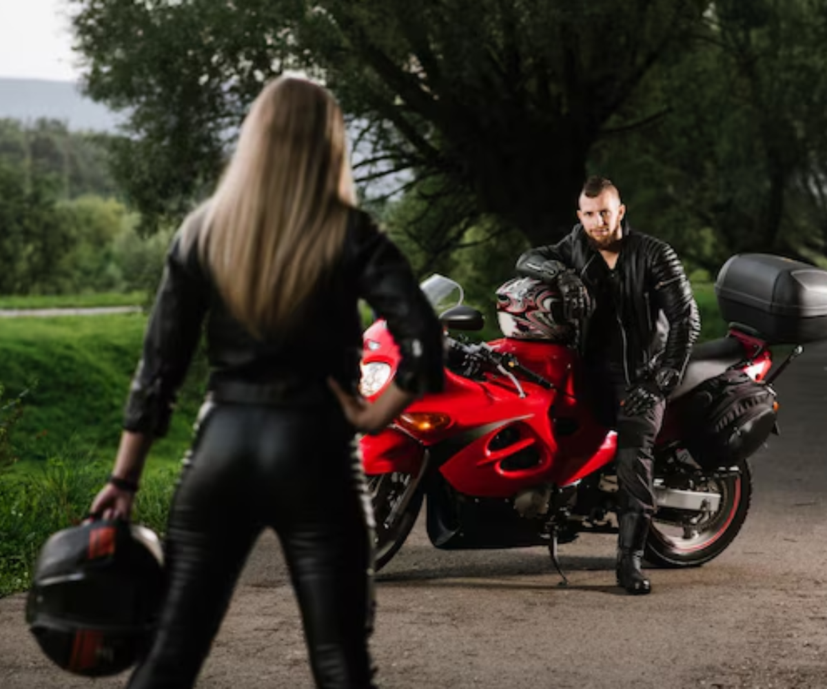 Biker leather jacket versatile riding gear