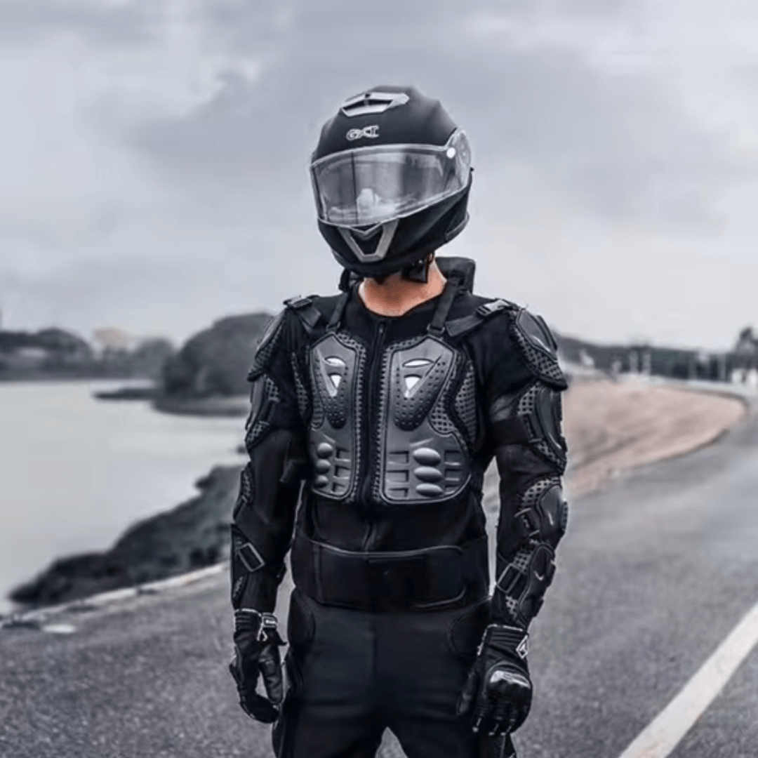 Body armor jacket for motorcycle travel