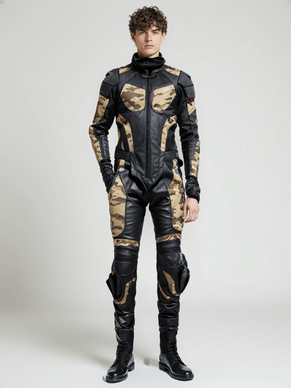 camouflage motorcycle suit