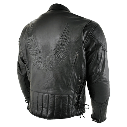 Mens leather jacket biker style