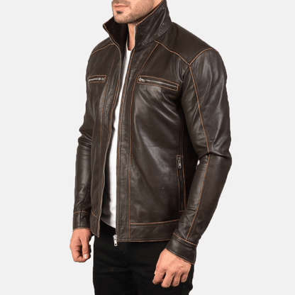 Men leather jacket refined look