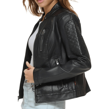 Women leather jacket modern casual wear