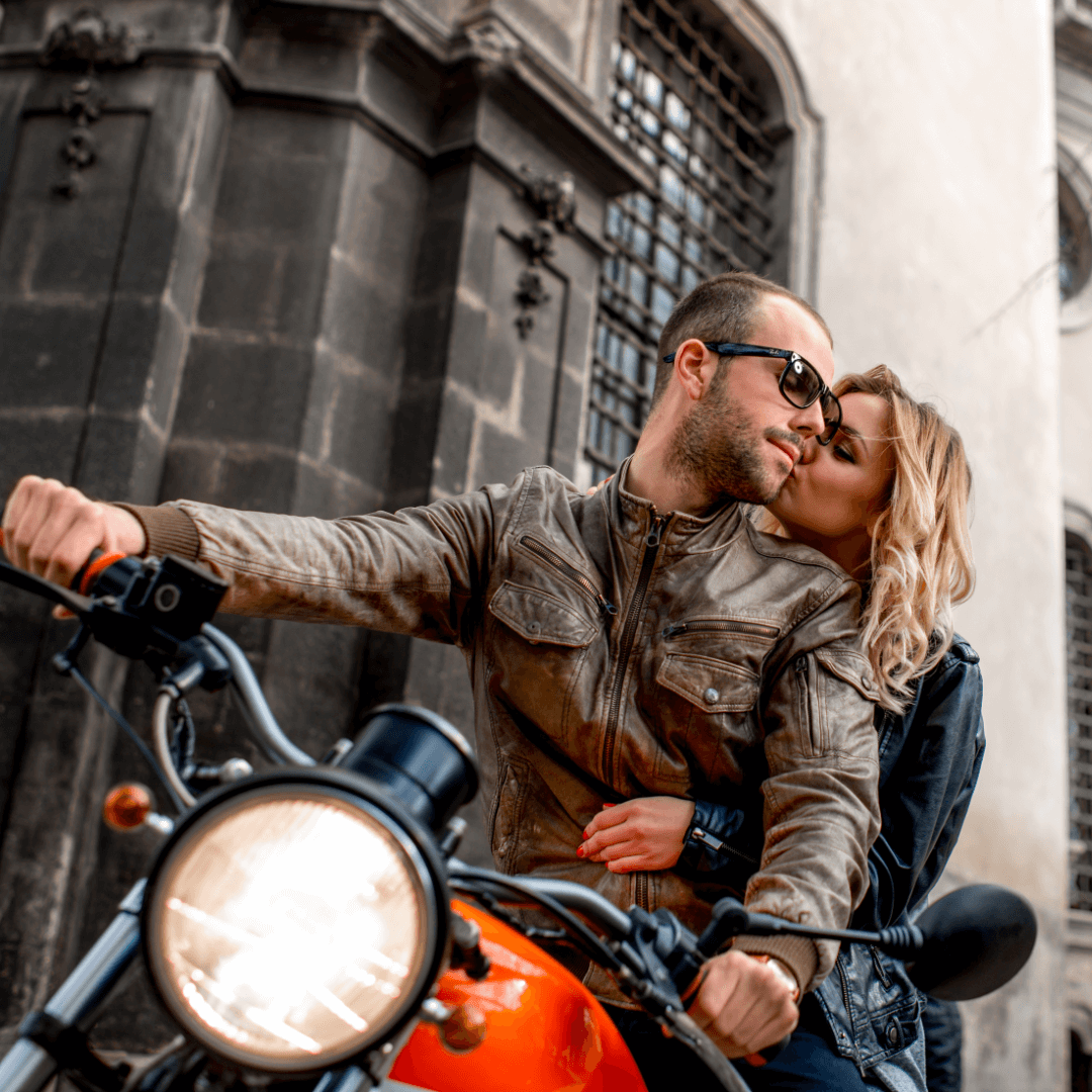 Protective motorcycle leather jacket wear