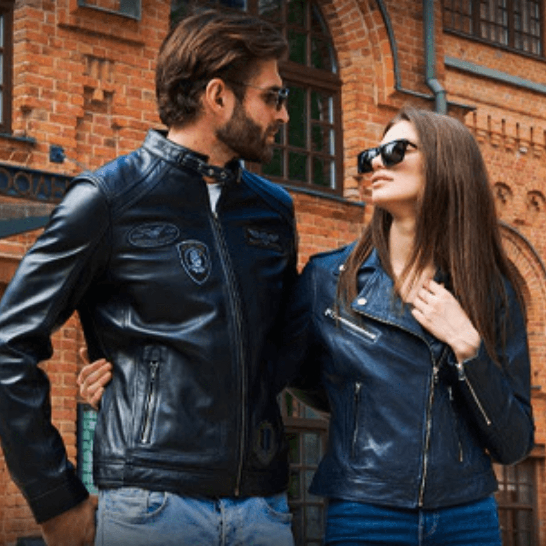 Motorcycle leather jacket for riders