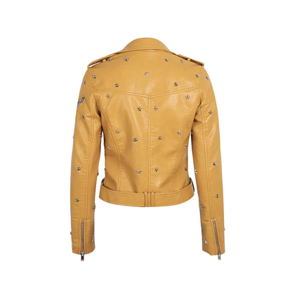 Ladies leather jacket motorcycle wear