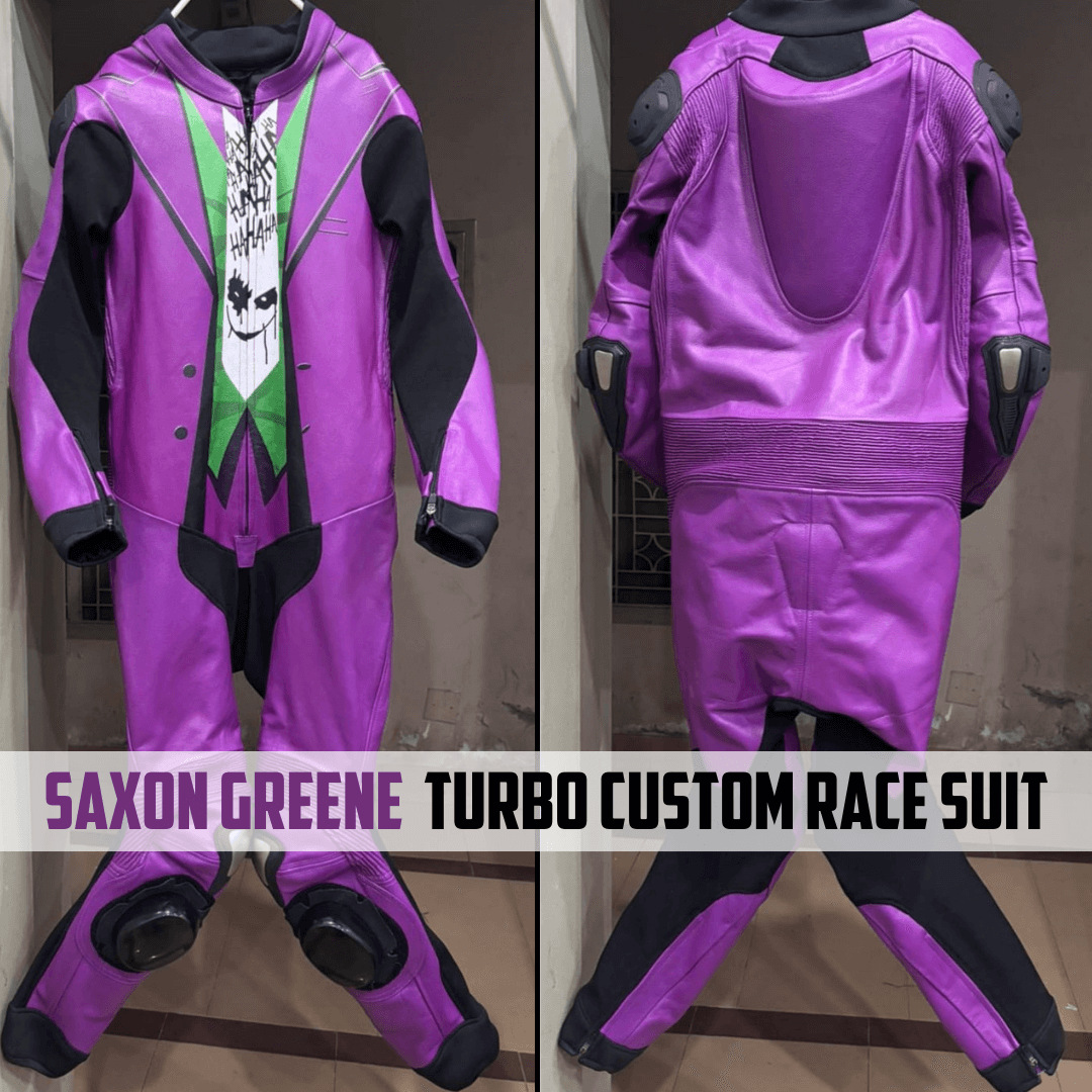 Saxon greene turbo custom race suit
