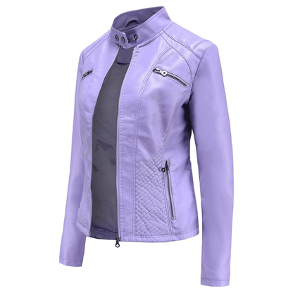 Women elegant leather jacket