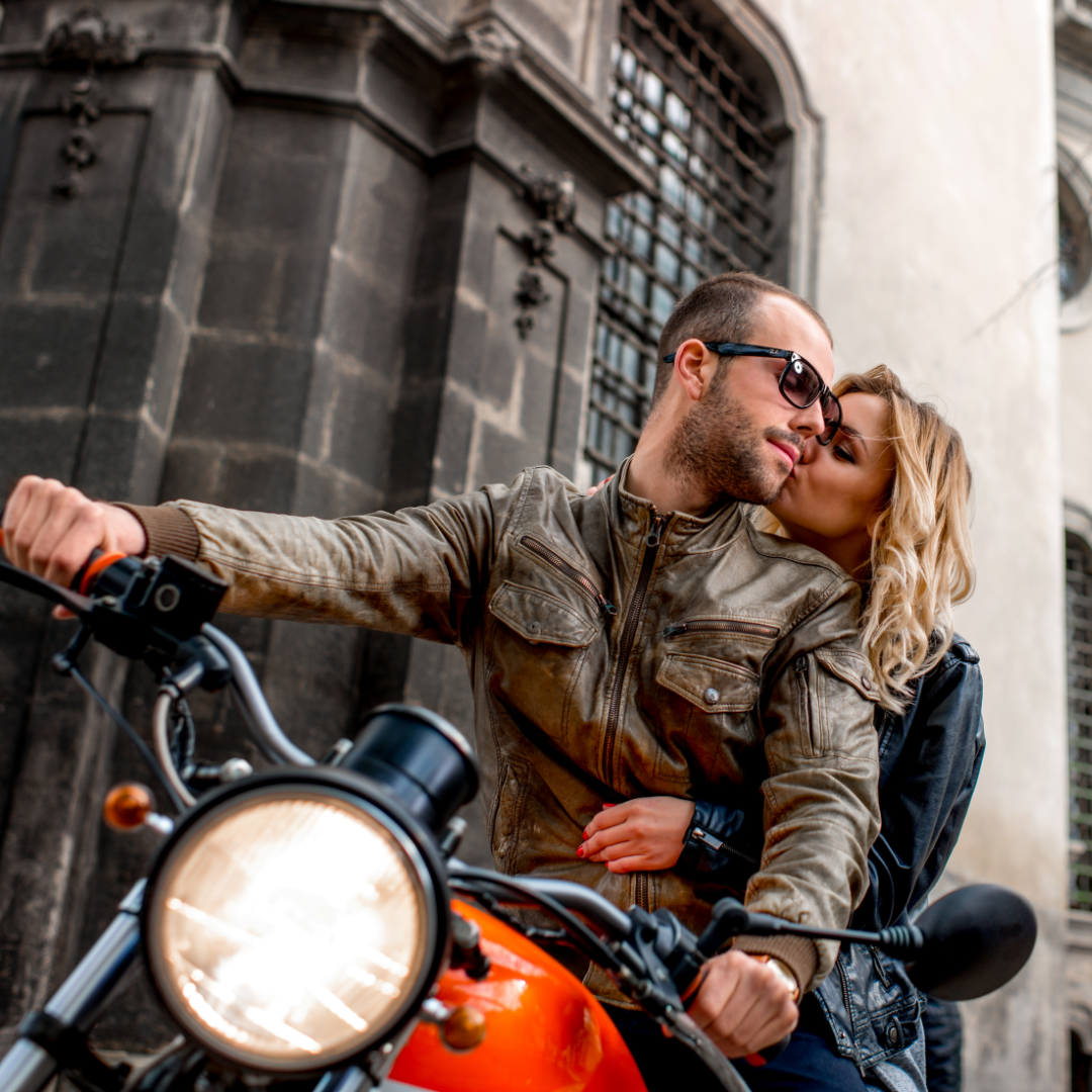 Leather jacket for motorcycle street style