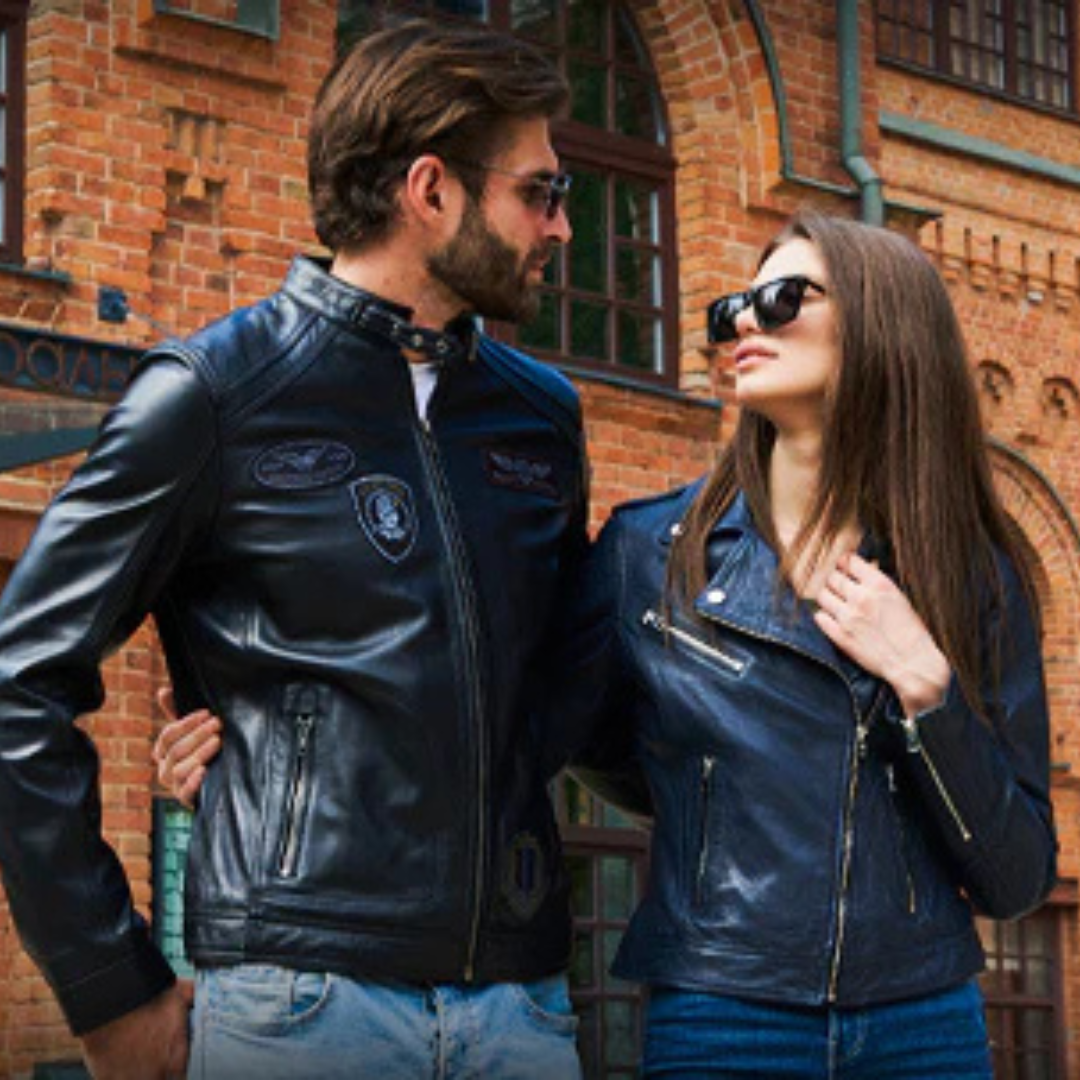 Motorcycle leather jacket modern biker wear