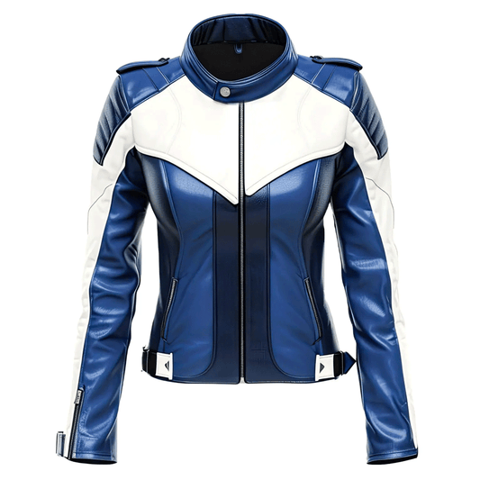 Ladies leather jacket elegant wear