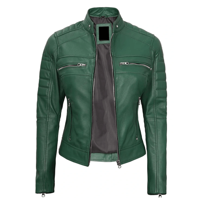 Ladies leather jacket wardrobe staple