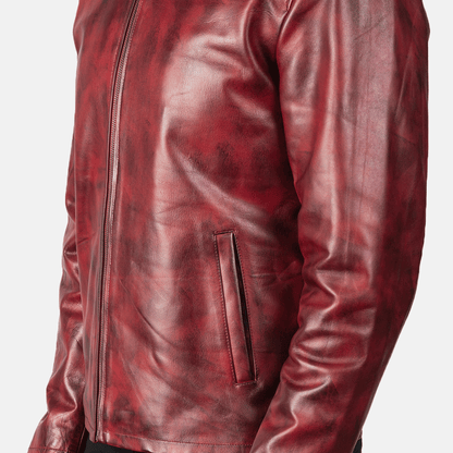 Mens leather jacket street fashion