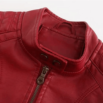 Ladies leather jacket refined lifestyle fashion
